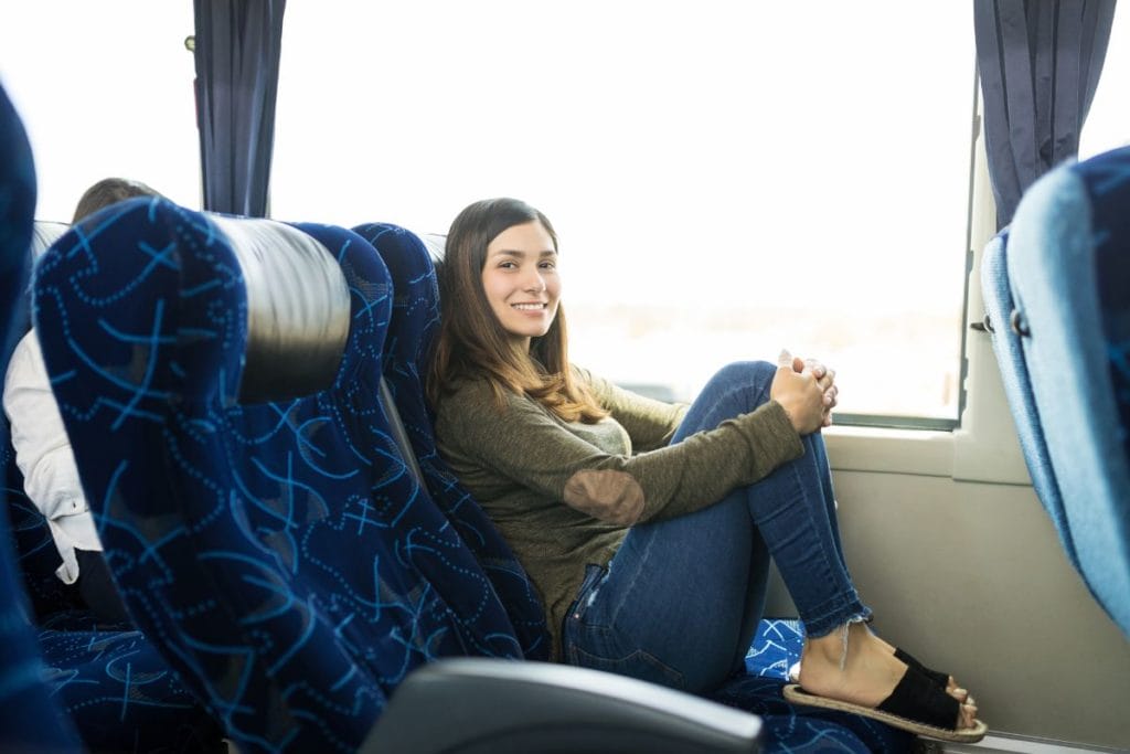 woman on ADO Bus