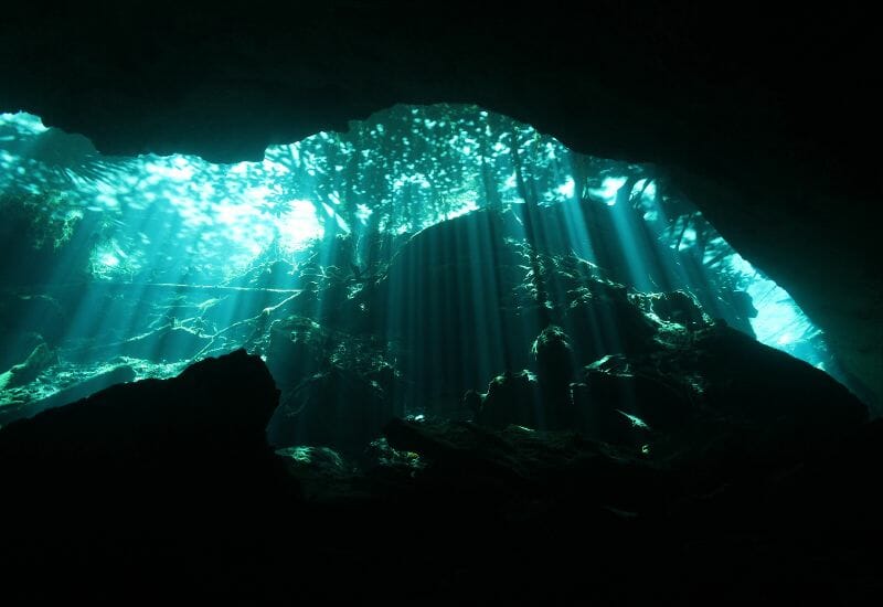 Cave diving in Mexico