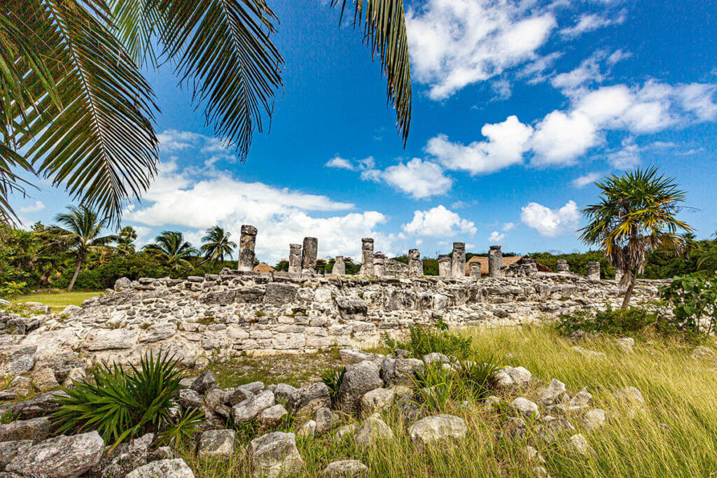 El Rey Mayan Ruins Cancun close up