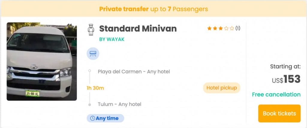 Standard minivan 7 pax