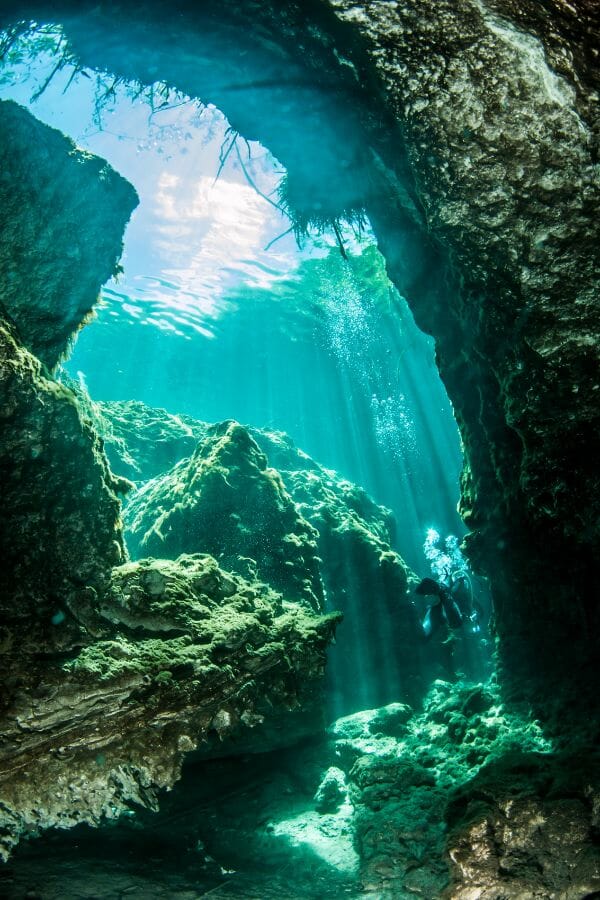 Cave diving 
