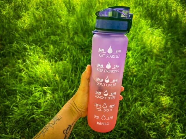 water bottle close up