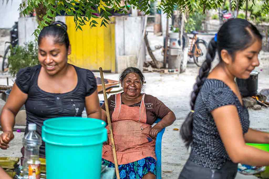 ladies in a community near Xpuhil