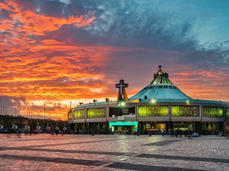 Basilica of Guadalupe at sunset