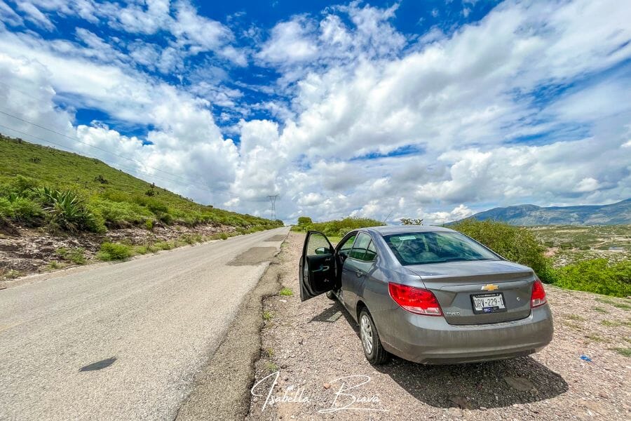 Rental Car on the road
