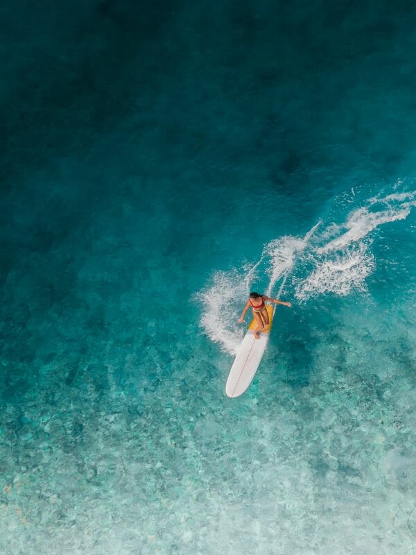 woman surfing