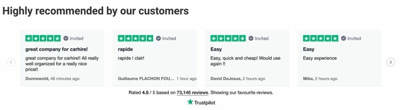 Discover Cars Mexico Reviews with trust pilot