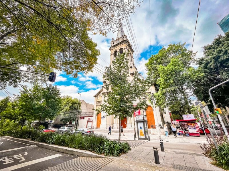 La Roma Church with trees