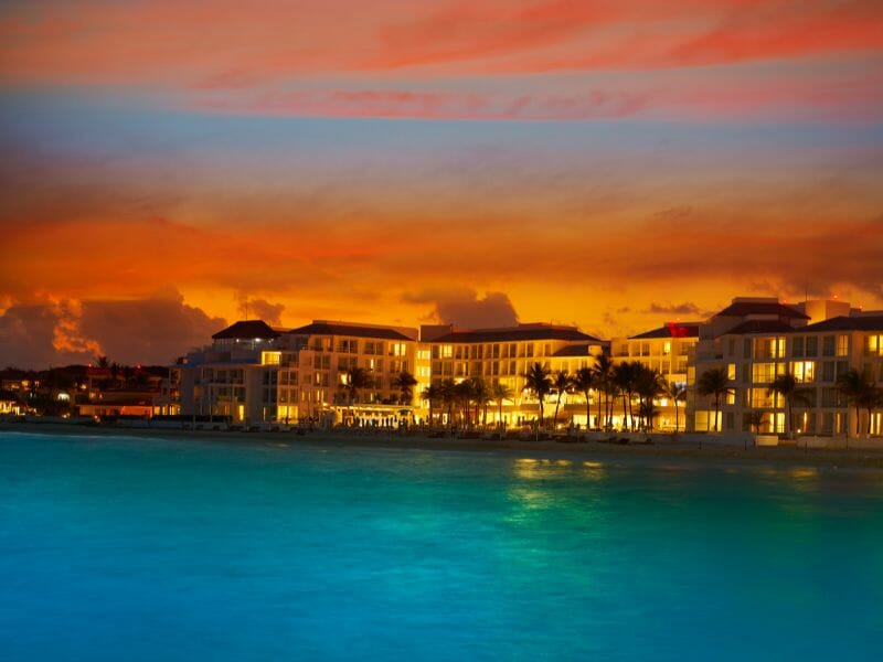 Playa del Carmen at sunset