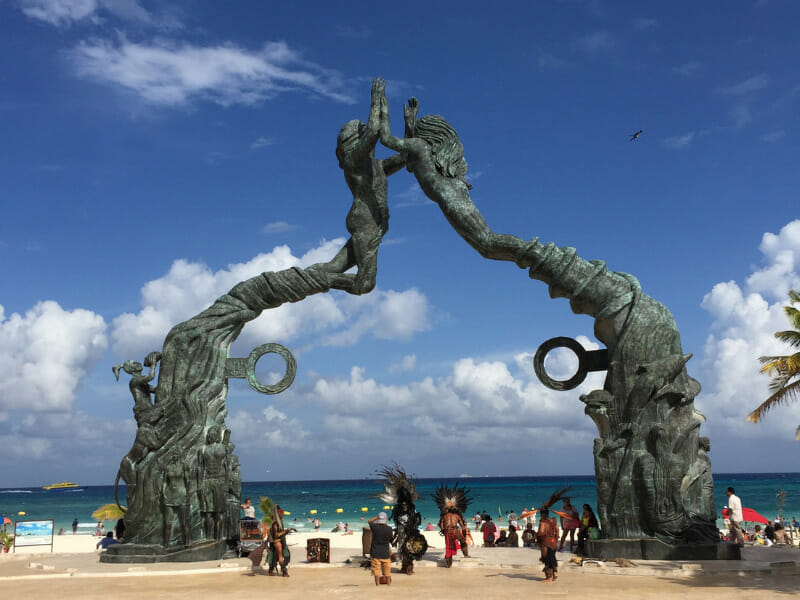 Portal Maya Sculpture in Playa del Carmen, Mexico