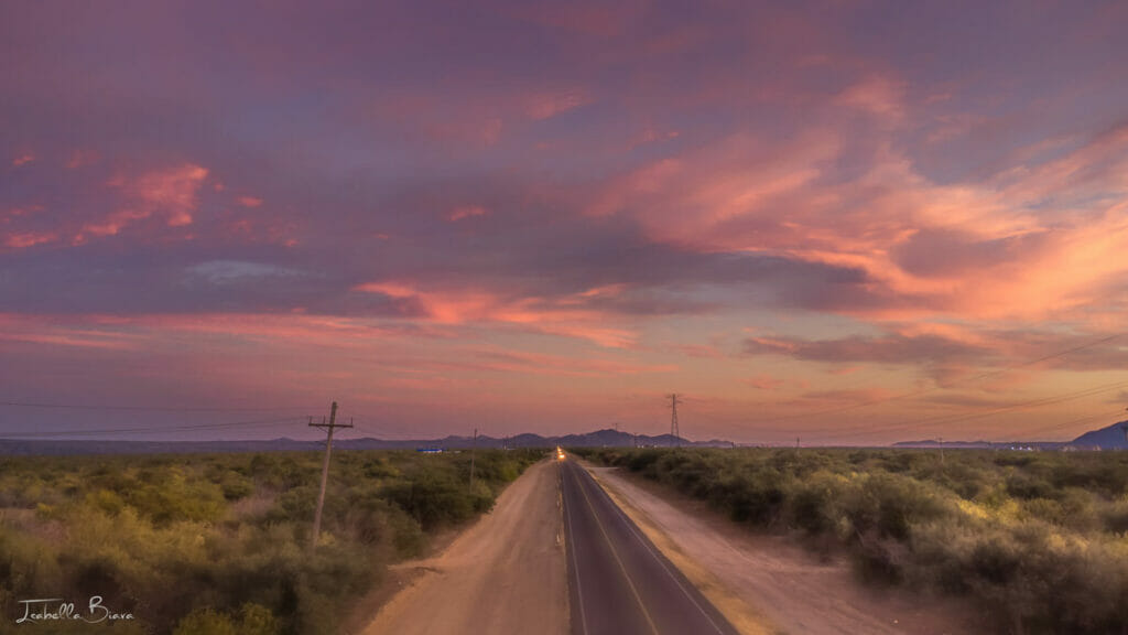 On the road to Cabo at Sunset
