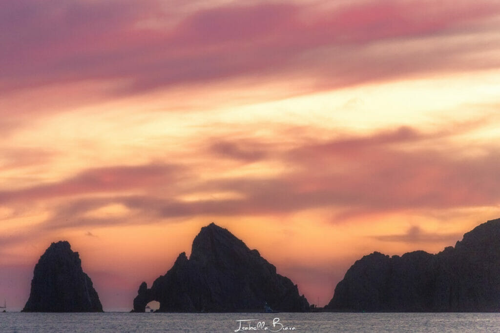 Sunset sky in Cabo San Lucas Arch
