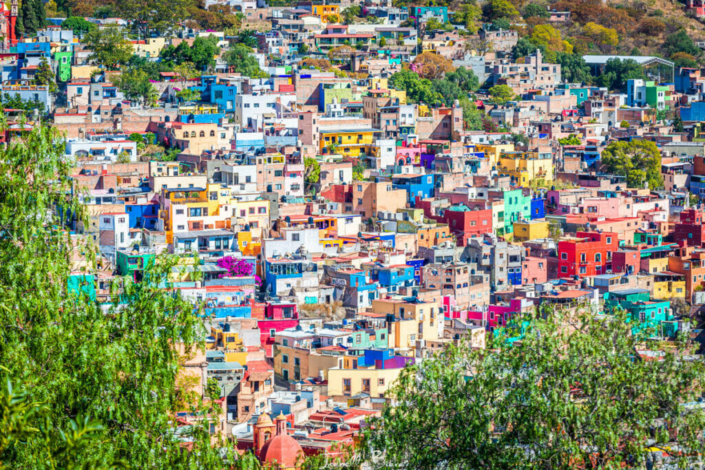 Gunanajuato colorful homes framed