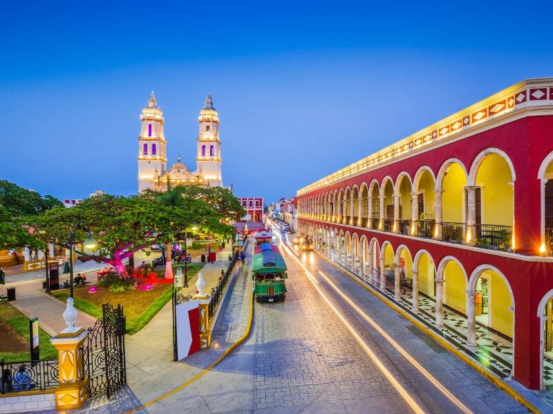 Campeche town in Mexico.