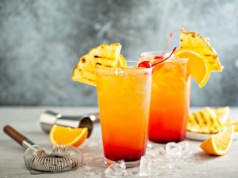 Tequila sunrise cocktail