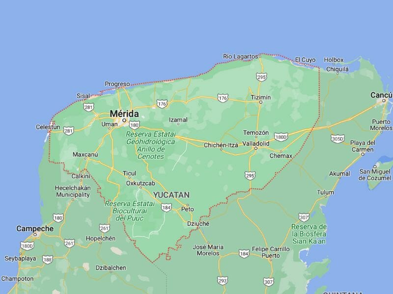 Yucatan State Map