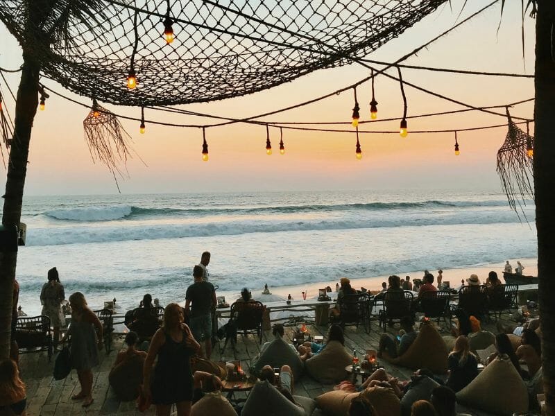 People beside the beach