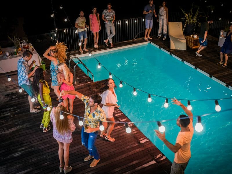 Party beside the pool