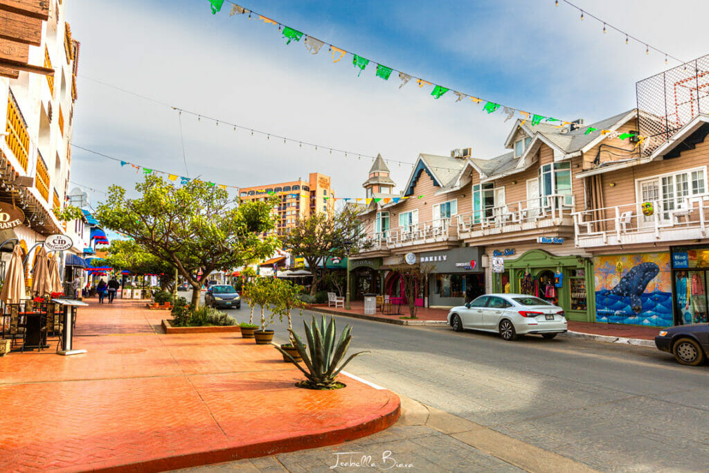 Ensenada main street restaurants and shops