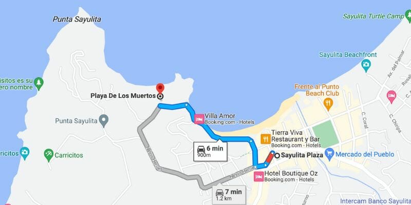 playa de los muertos Google Mapmap