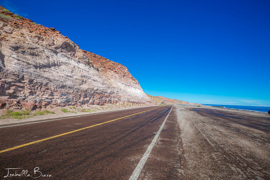 Baja Norte road on the coast