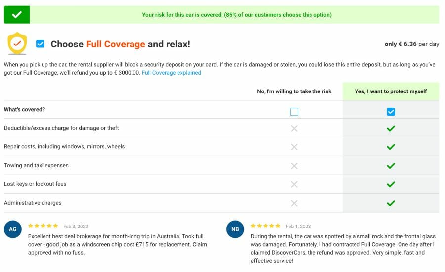 Discover Car full coverage
