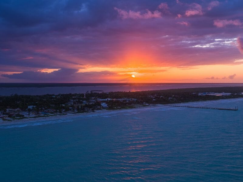 City of el Cuyo during sunset