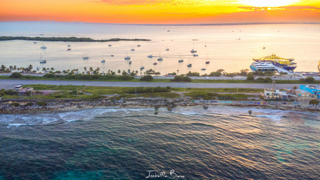 Aerial view of Isla Mujeres