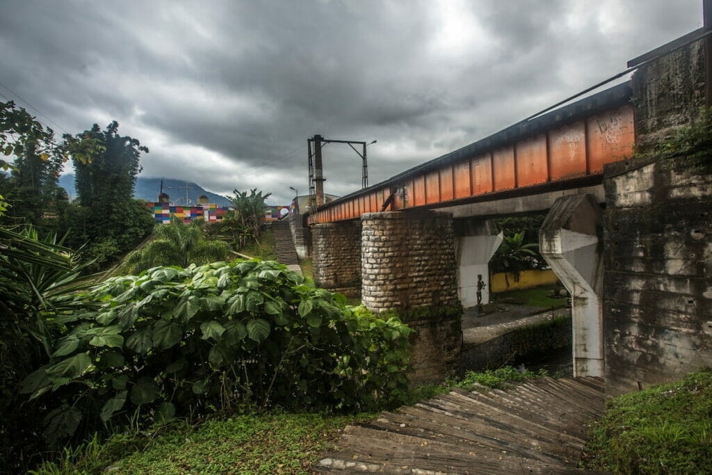 View of the river under the bridge in Orizaba Veracruz.