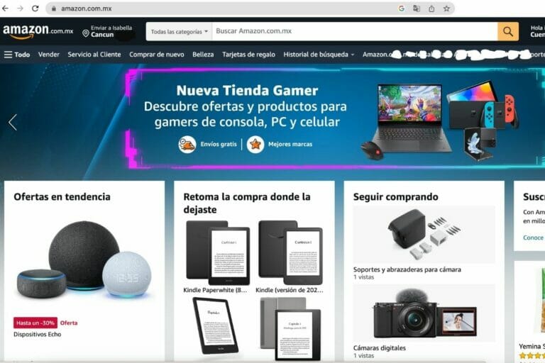 Amazon Mexico Home Page