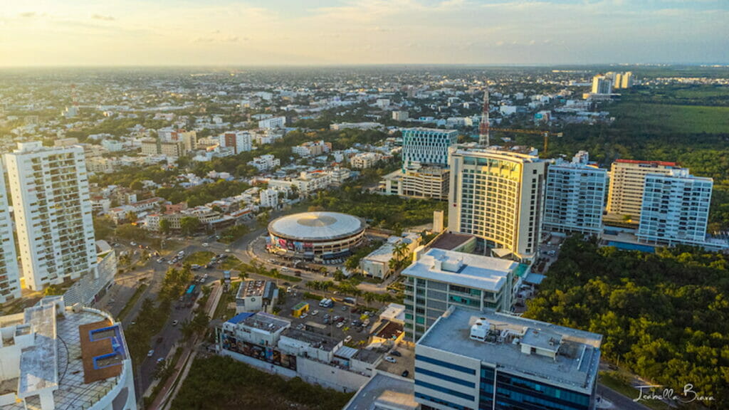 Aerial view of Cancun.