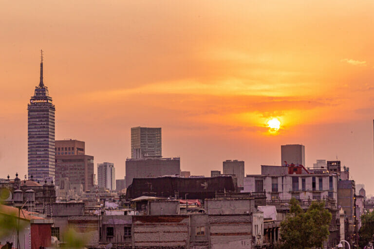 Mexico city sunset Torre Latina