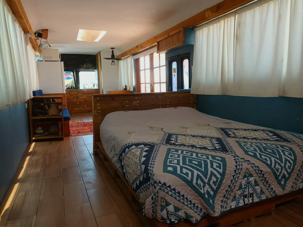 One of the unique hotels in Mexico with a cozy bed.