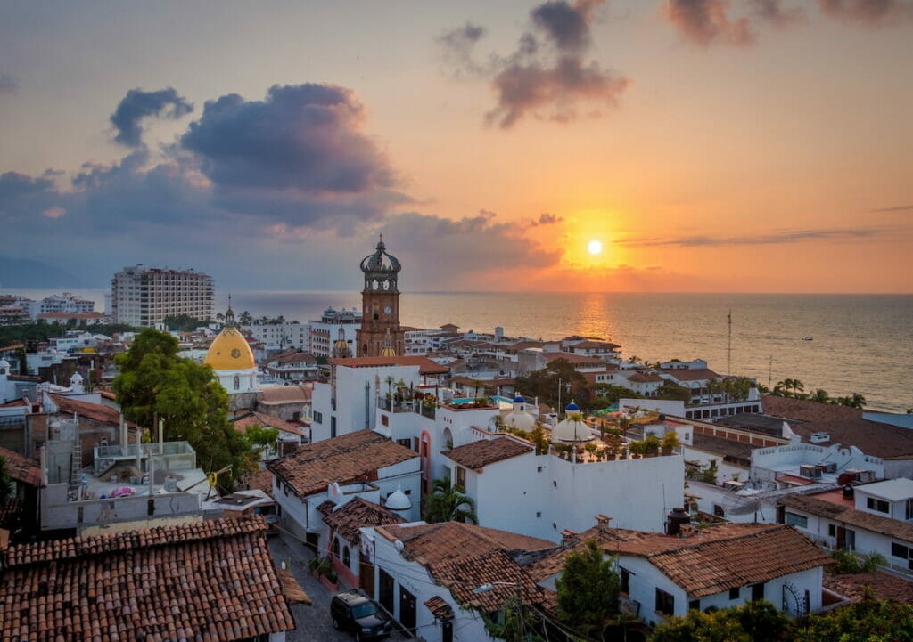 Overview of the downtown of Puerto Vallarta -wondering about Puerto Vallarta weather in July?