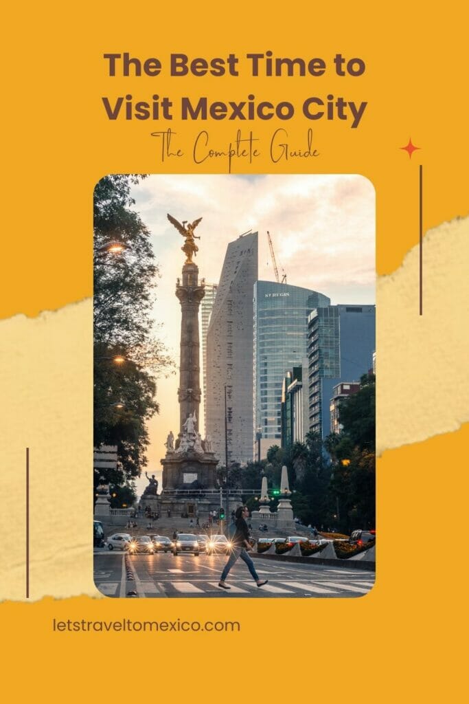 Pinterest image saying "Best time to visit Mexico City".