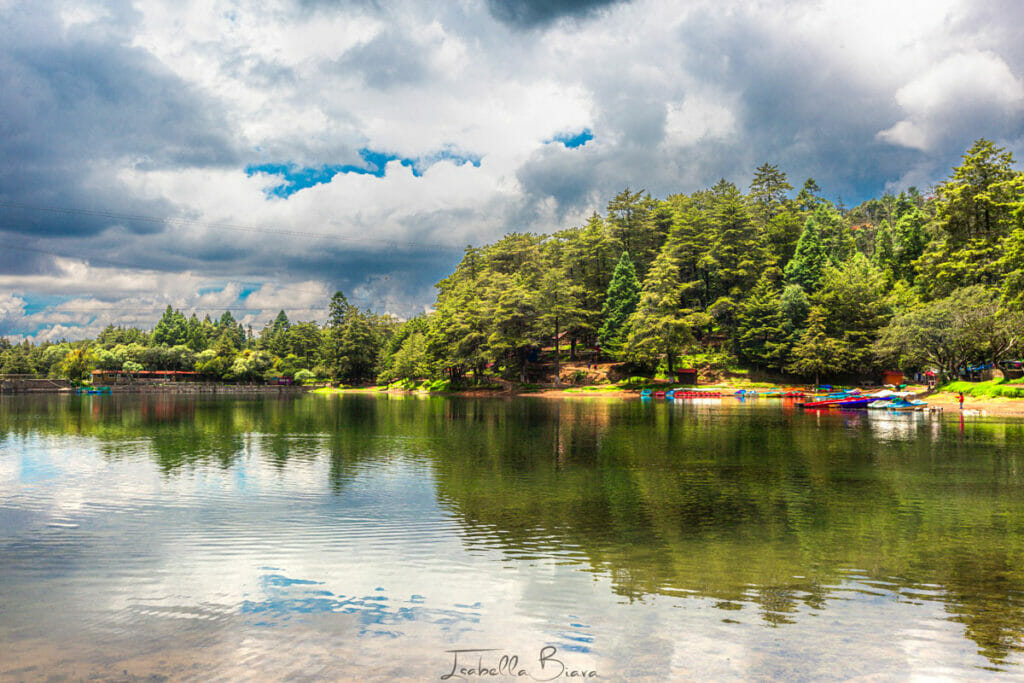Presa el Cedral reflections in the water