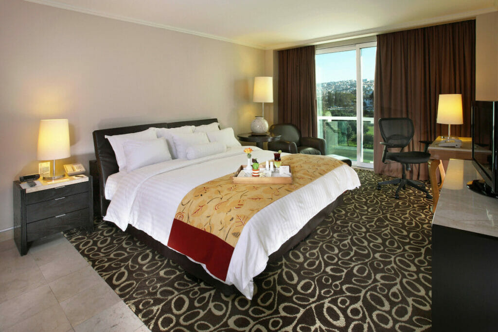 Marriott Tijuana Hotel with luxury bed.
