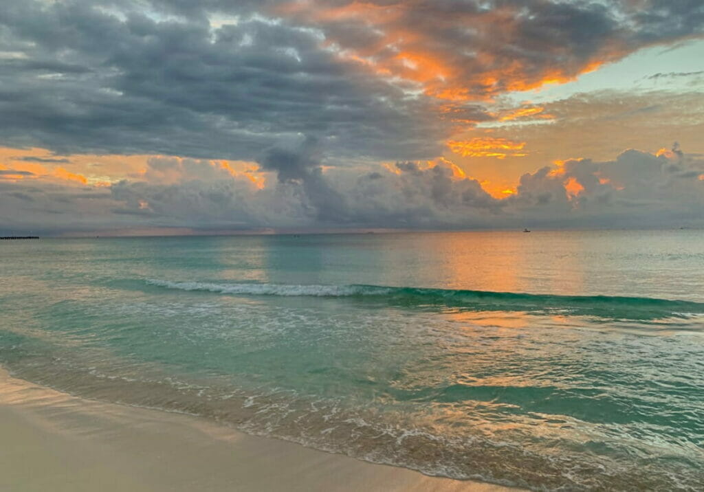 View of Playacar during sunrise.