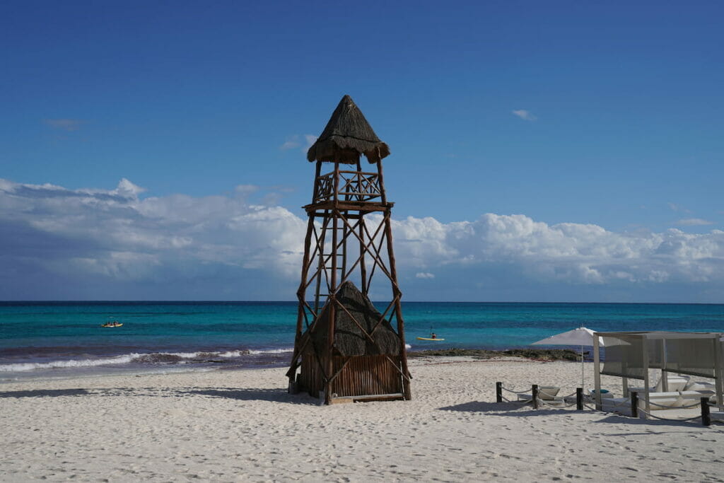A lifeguard tower in Punta Maroma.
