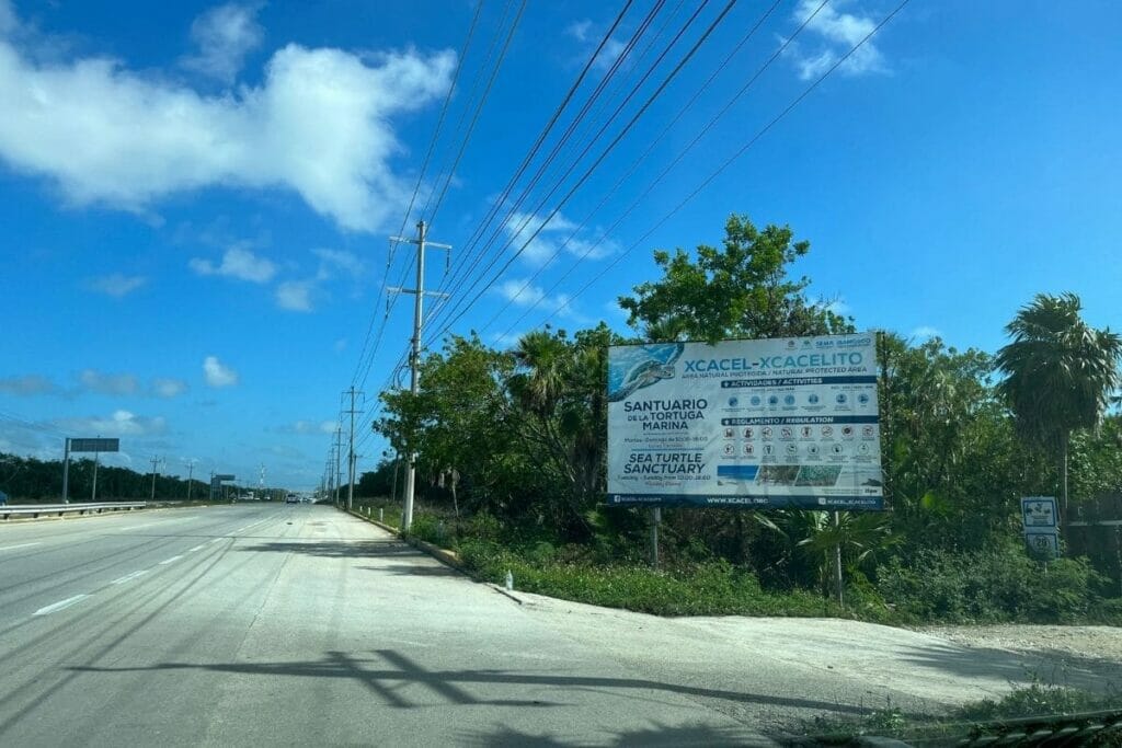 The entrance of Xcacel Beach.