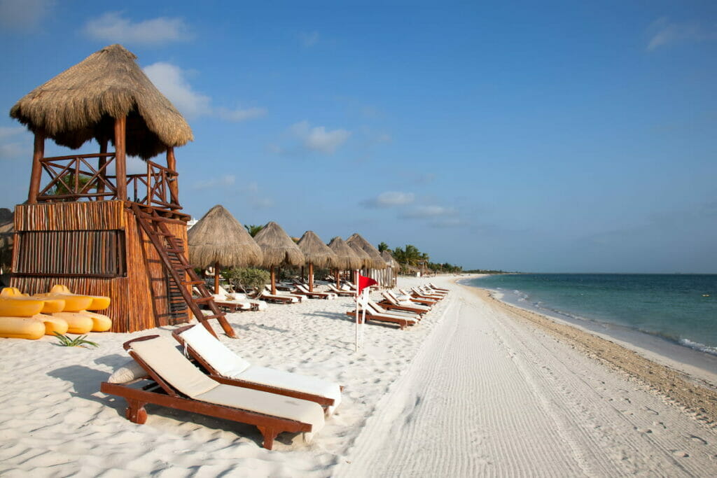 The lifeguard tower in Playa del Carmen.