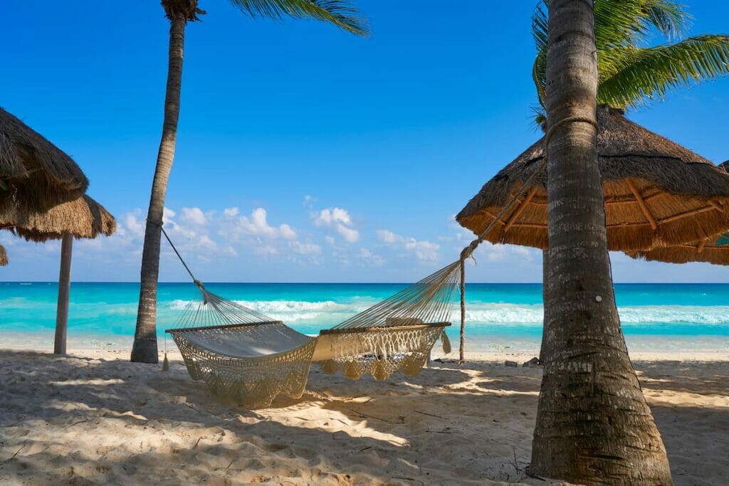 A hammock near the beach of Playa del Carmen.