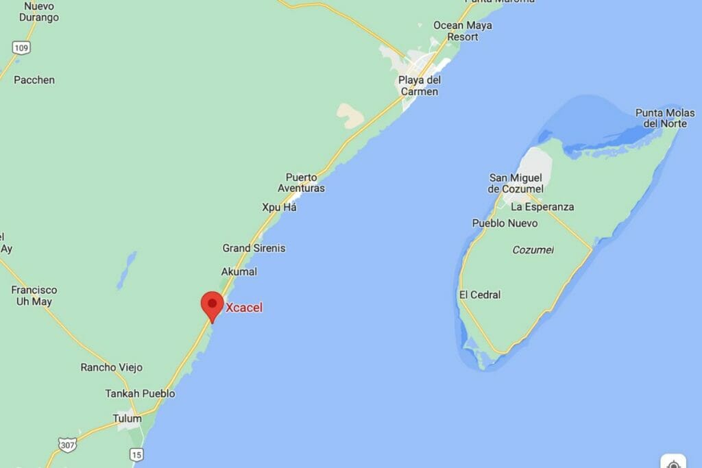 Playa xcacel map