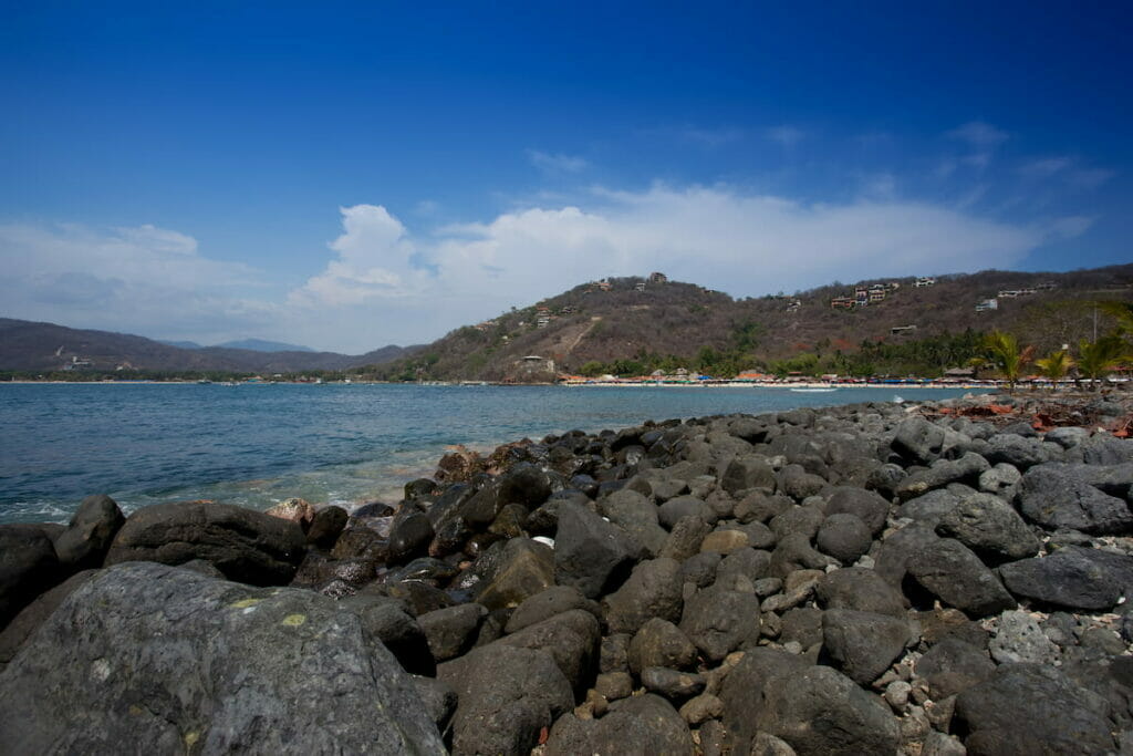 Rocky shore in Ixtapa.