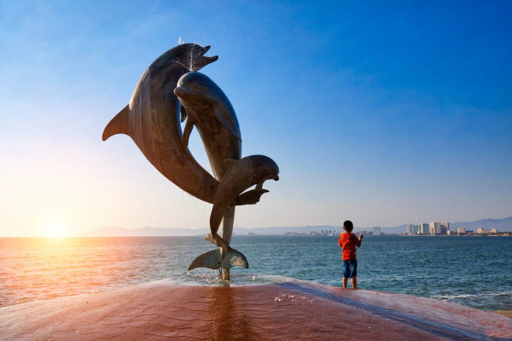 Dolphin Sculptures in Puerto Vallarta.