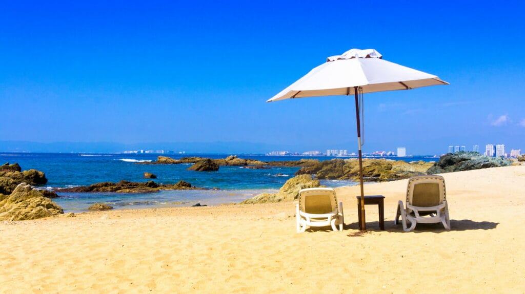 A mini hut on the beach of Puerto Vallarta.