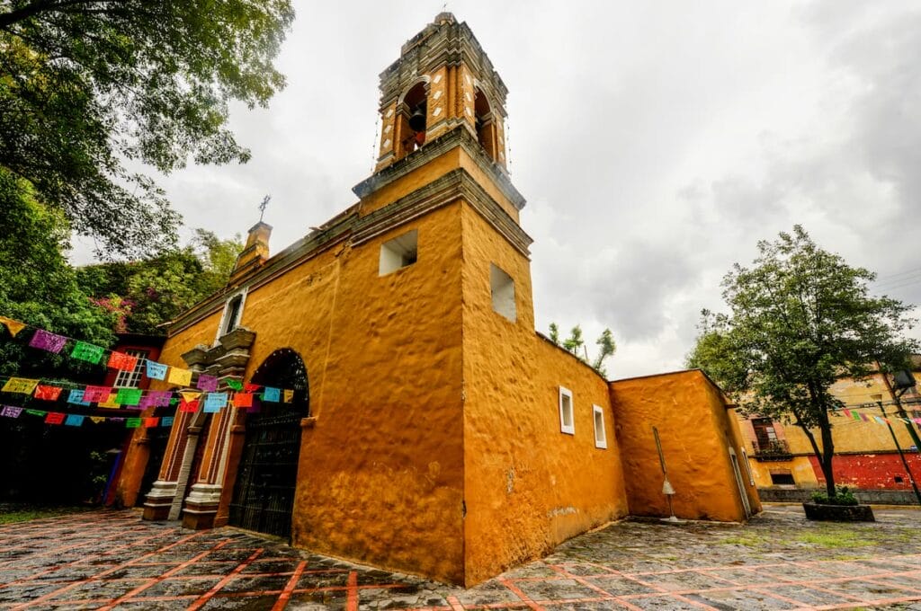 The Church of Santa Catarina on a cloudy day.