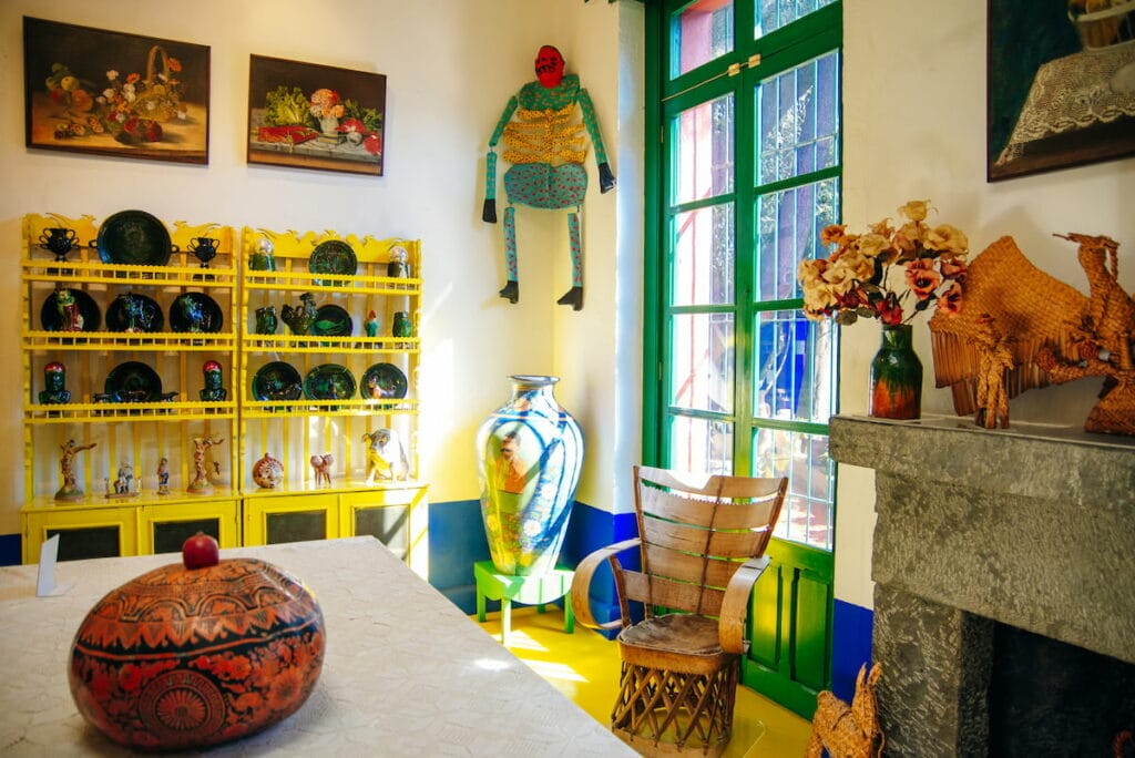Art displays at Frida Kahlo Museum.