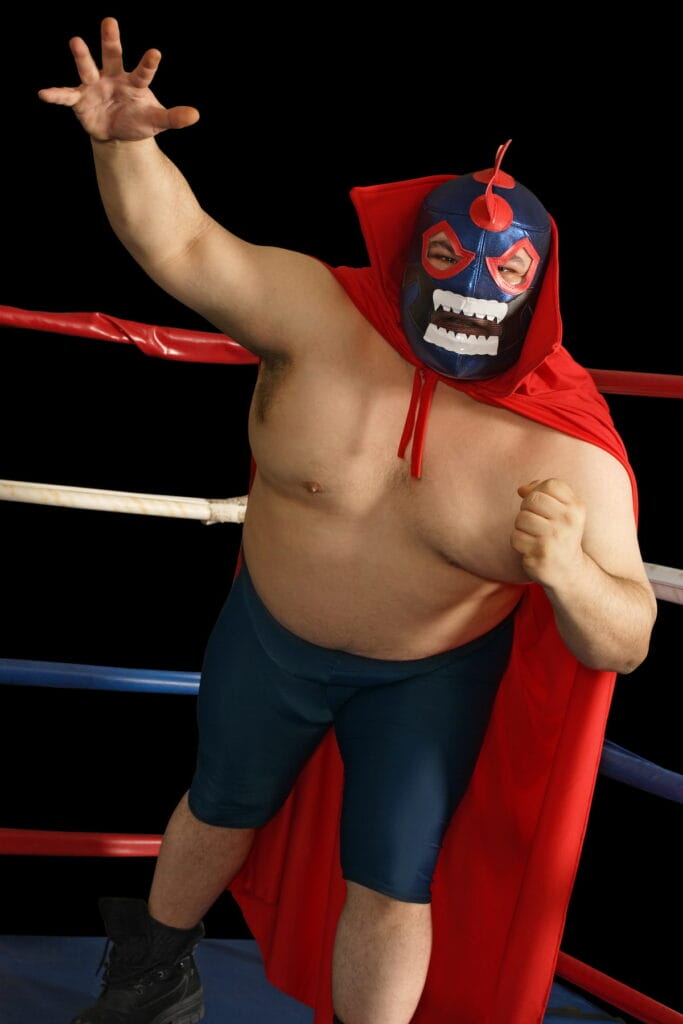 Lucha libre fighter on the ring.
