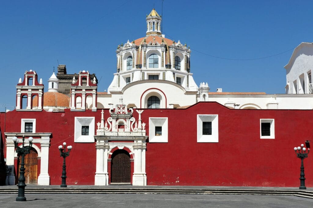 The Puebla Cathedral on a beautiful sunny day - one of the many things to do In Puebla.